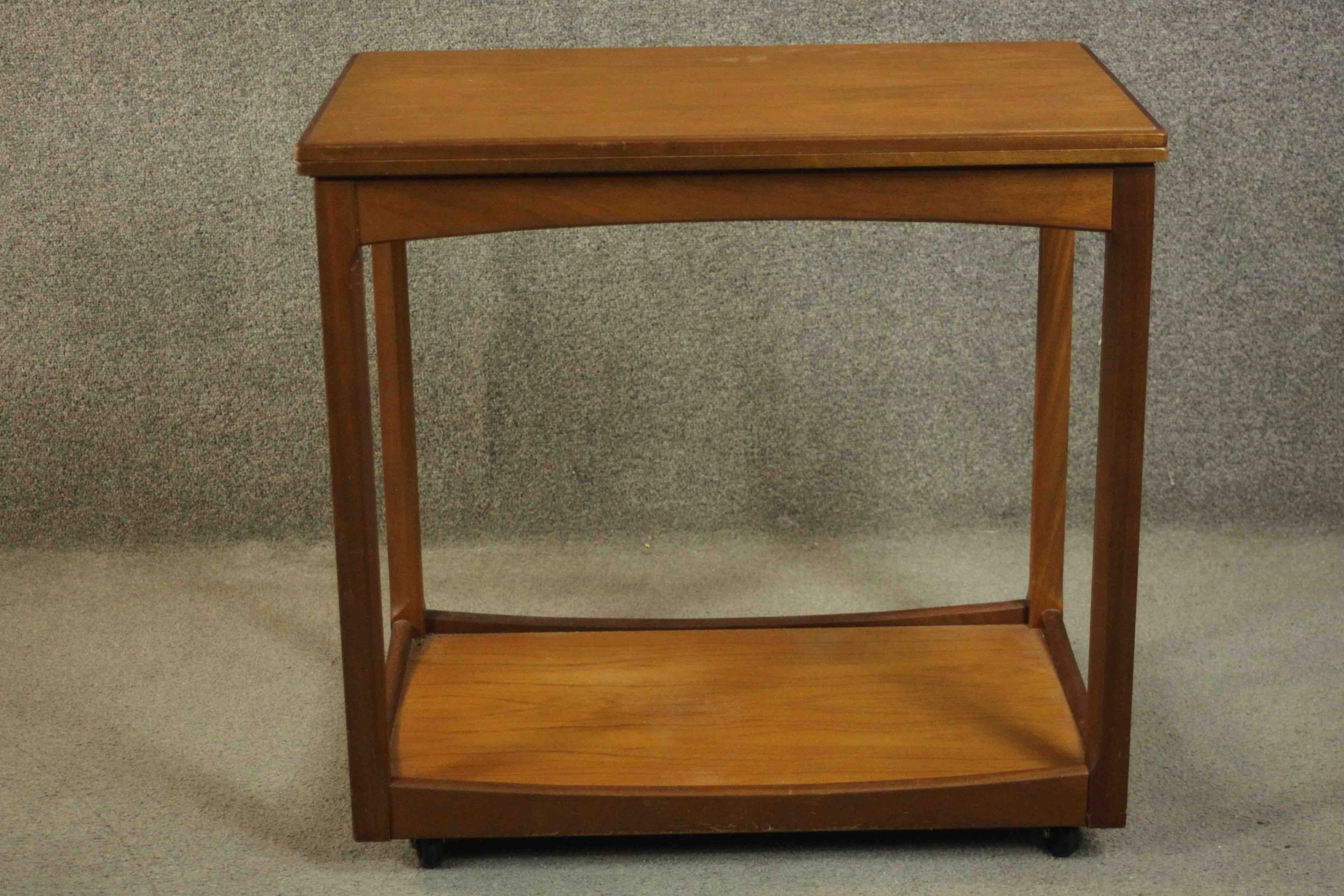 A circa 1960s teak trolley by Legate of Scotland of rectangular form with an undertier. H.68 W.71 - Image 5 of 16