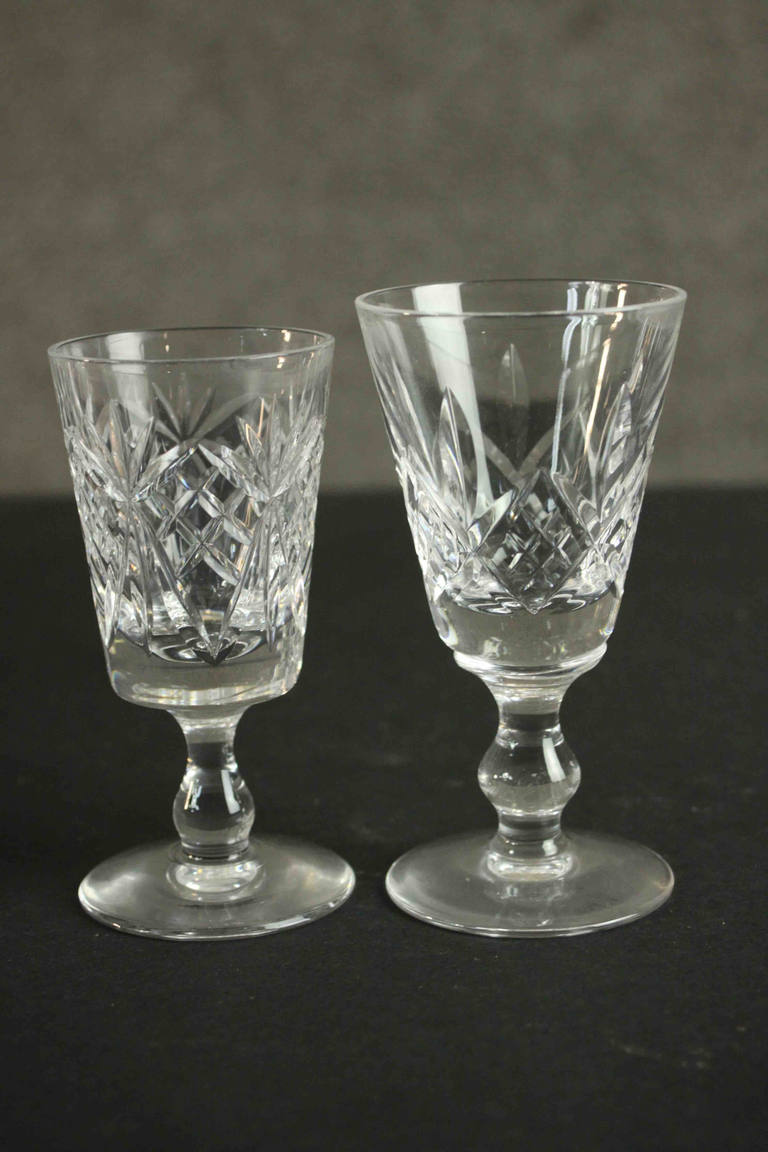 A set of twelve hand cut crystal sherry glasses. H.10cm. (largest) - Image 3 of 4