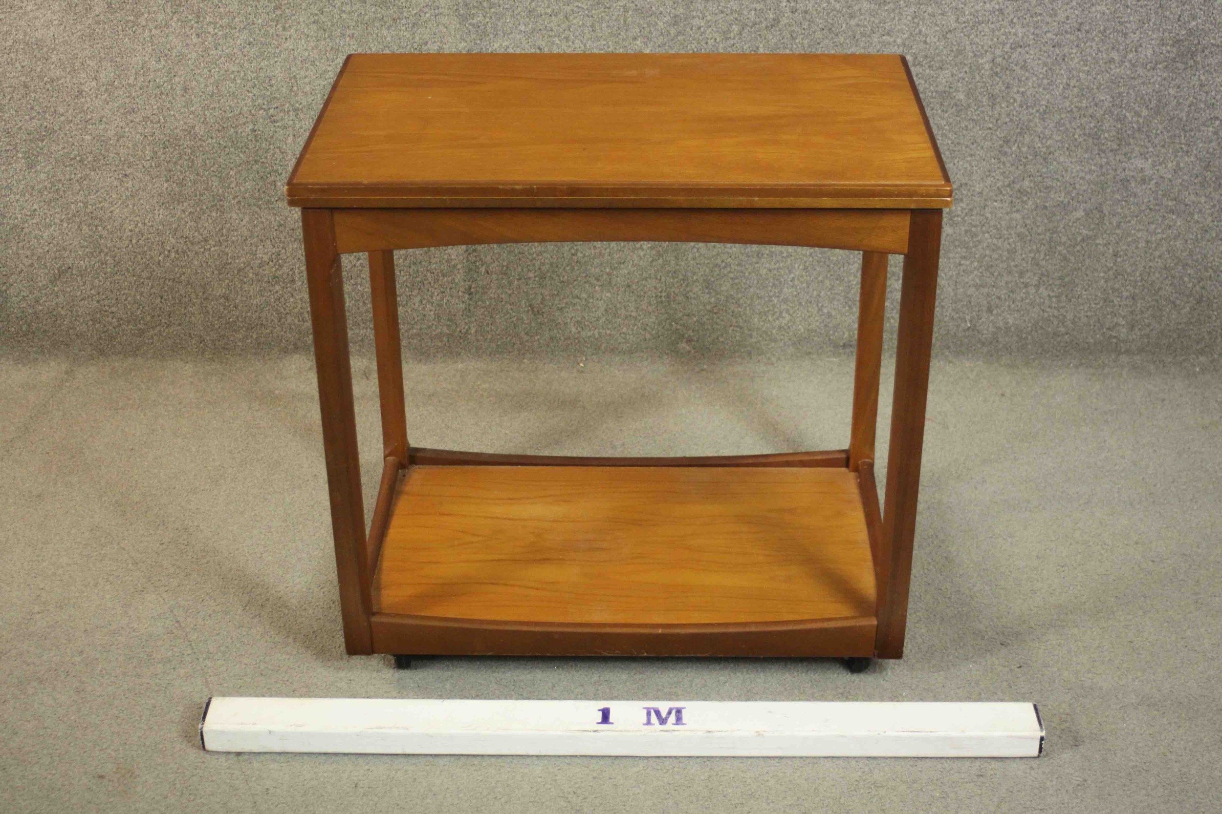 A circa 1960s teak trolley by Legate of Scotland of rectangular form with an undertier. H.68 W.71 - Image 3 of 16