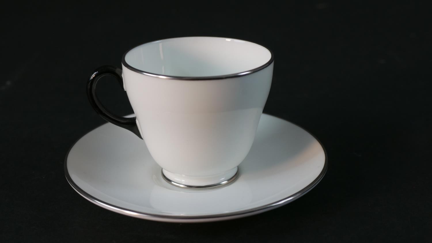 A Wedgwood six person part coffee set with black and metallic detailing, retailed from Harrods. (two - Image 6 of 6