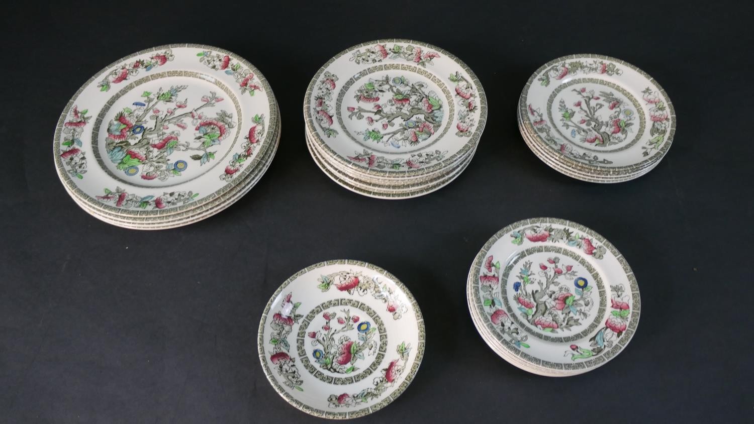 A Johnson Brothers Indian Tree pattern eight person part dinner service. Includes seven tea cups and - Image 9 of 9