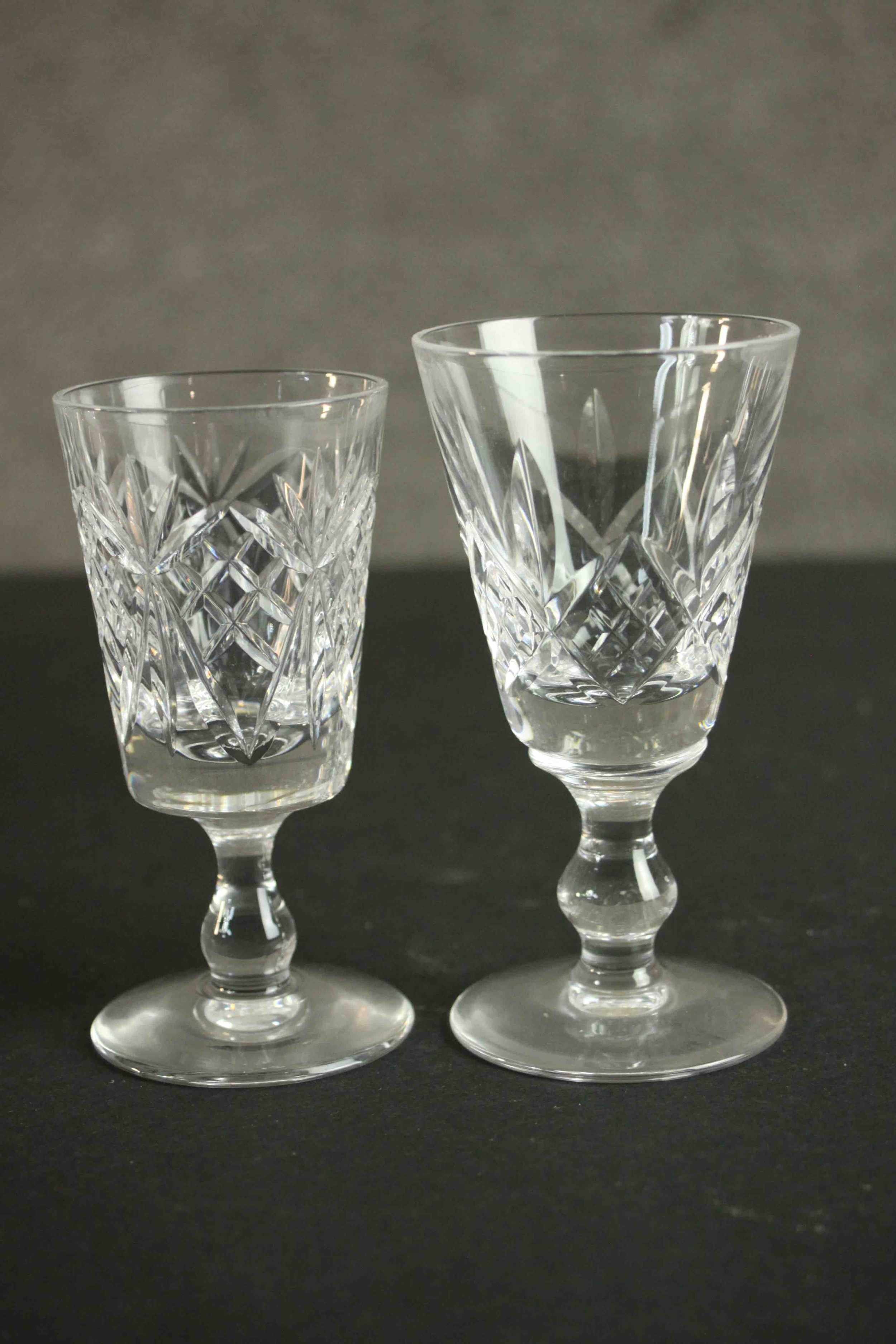 A set of twelve hand cut crystal sherry glasses. H.10cm. (largest) - Image 4 of 4