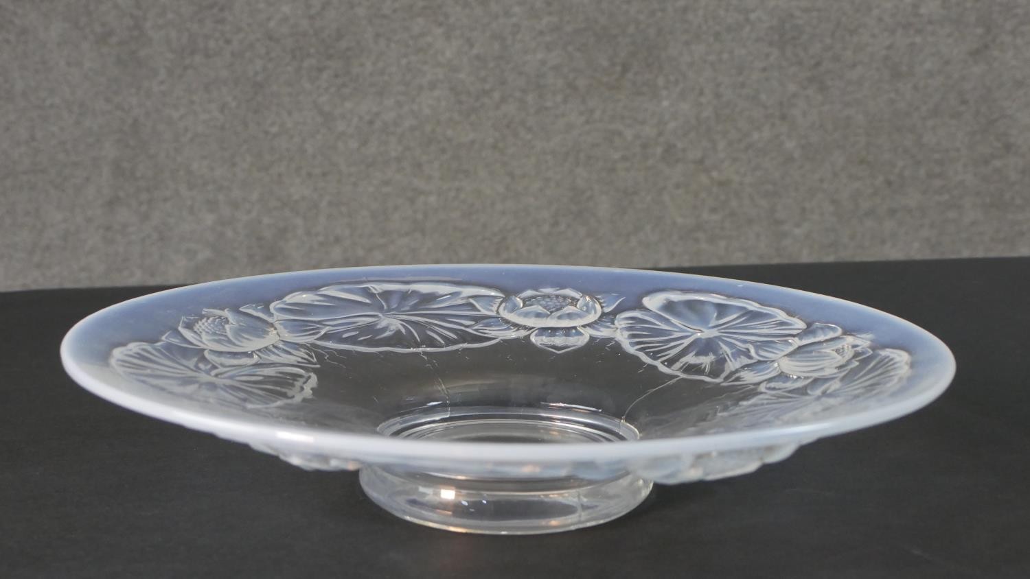 An Art Deco style opalescent glass bowl with water lily flower and pad design along with an Art Deco - Image 4 of 7