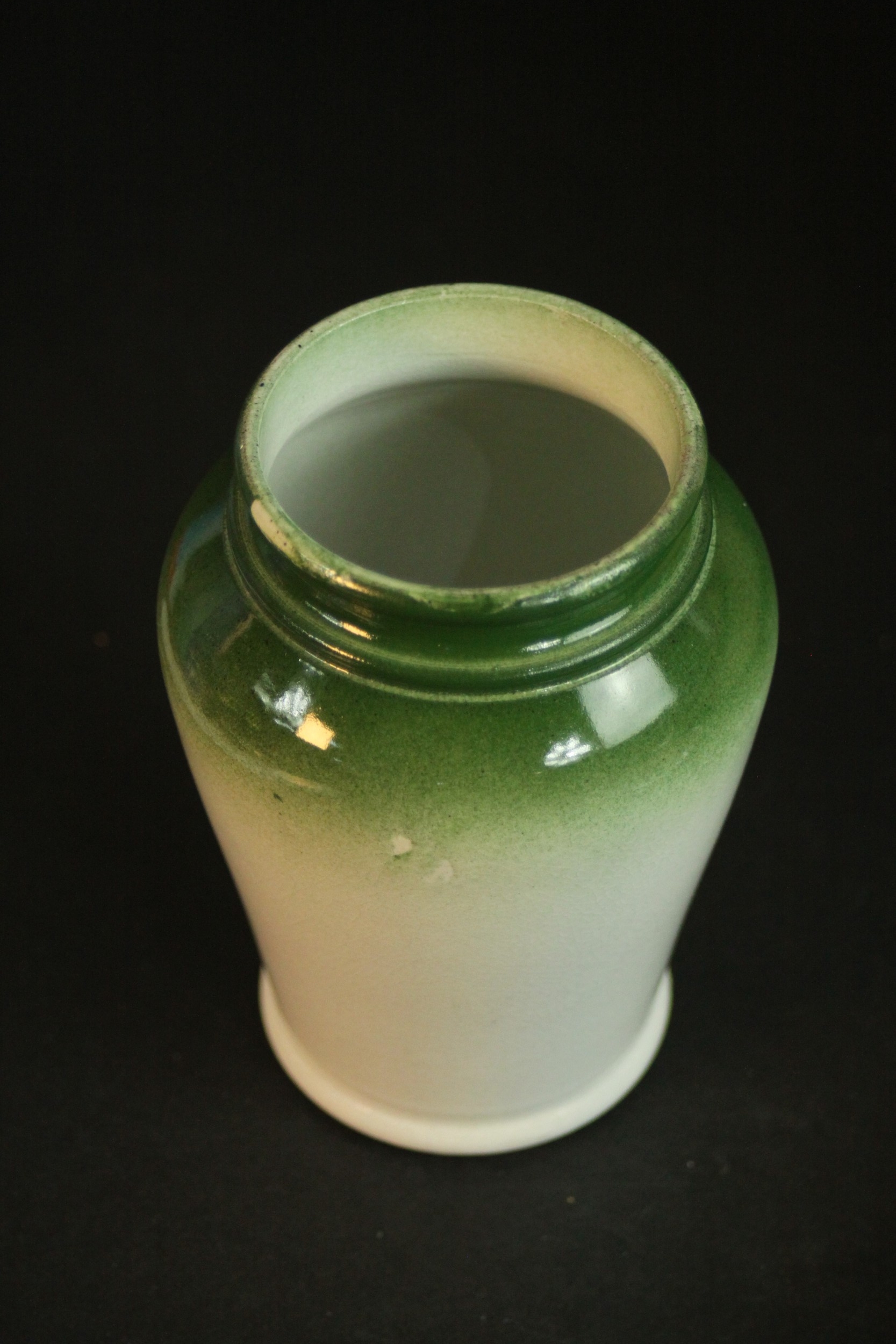 A Victorian or Edwardian Staffordshire pottery wash set, with green glazed detail. H.12 Dia.37cm. ( - Image 3 of 16