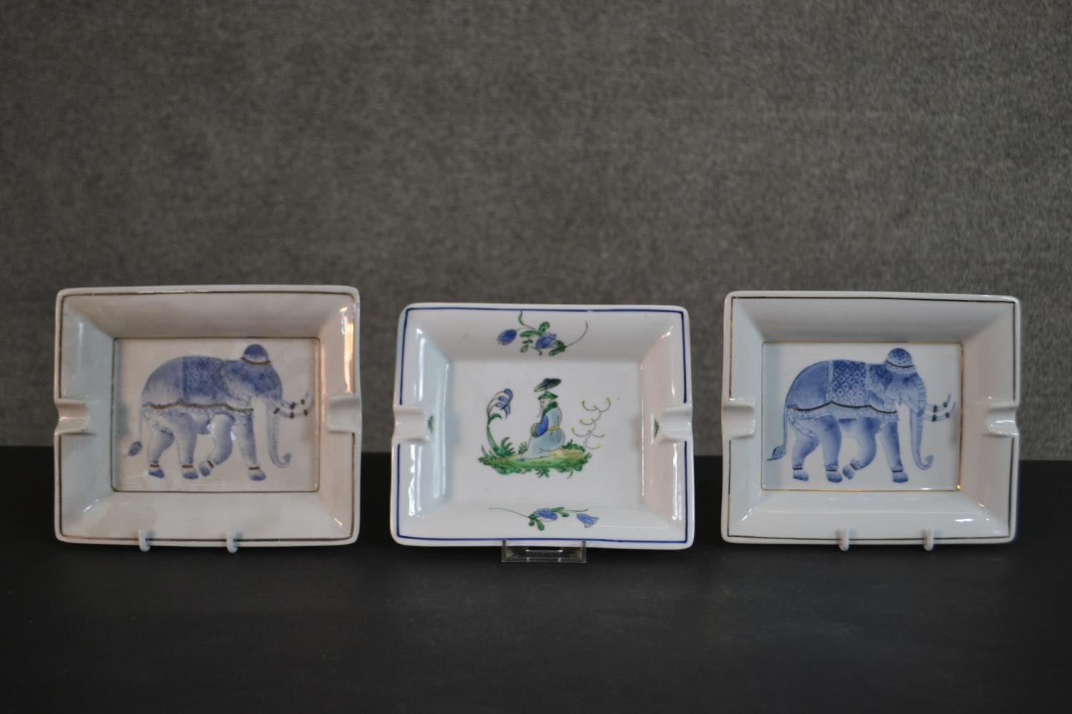 A collection of ceramics and porcelain, including two Chinese brass cased hand painted dishes one - Image 7 of 10