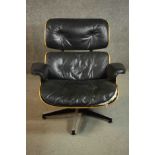 After Charles and Ray Eames (American, 1907 - 1988 / 1912 - 1988), a model 670 lounge chair from a