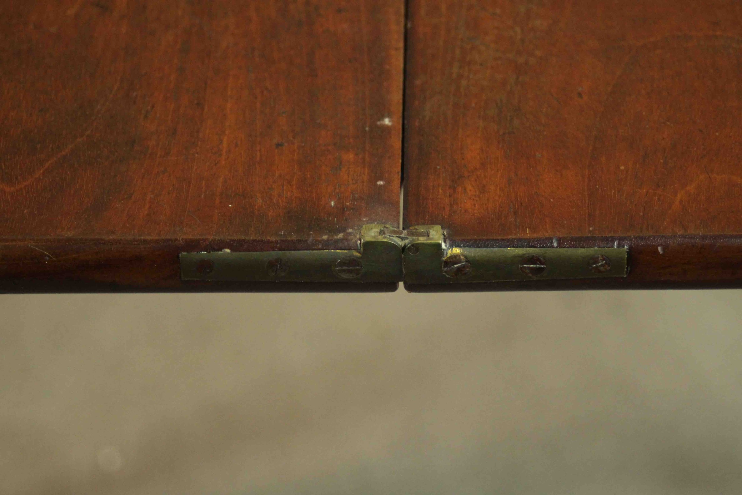 A Victorian mahogany tea table, of rectangular form with a foldover top over a shaped frieze with - Image 9 of 12