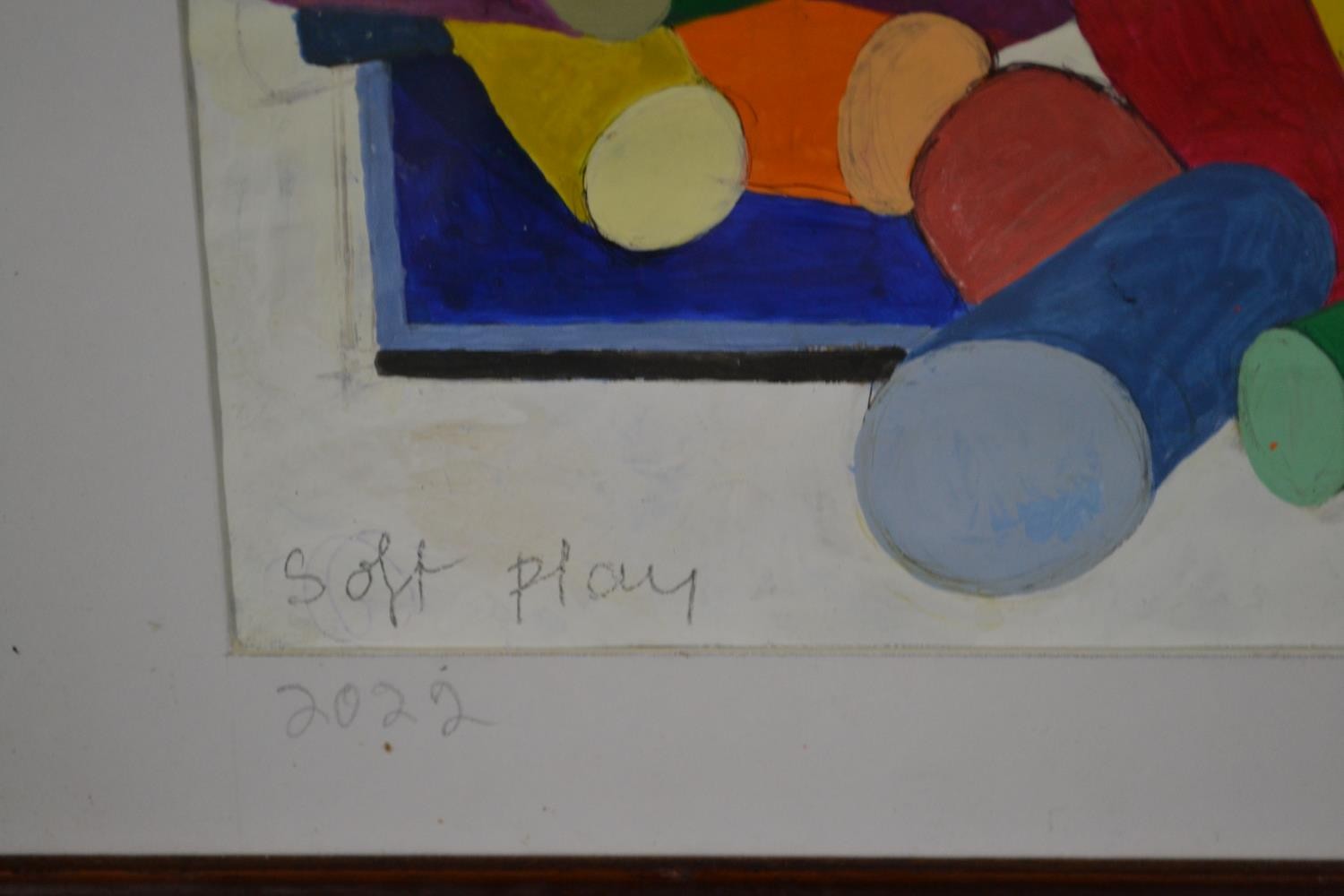 Hilary Beauchamp MBE (Contemporary British), Soft Play, acrylic, signed titled and dated 2022 in - Bild 4 aus 5