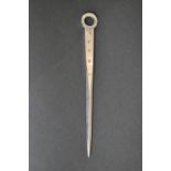 A James Deakin & Sons silver letter opener. Hallmarked: JD&S for James Deakin and sons, Sheffield,