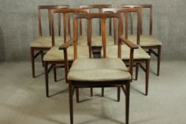 John Herbert for Youngers Ltd, a set of six 1960's teak dining chairs including one Carver.