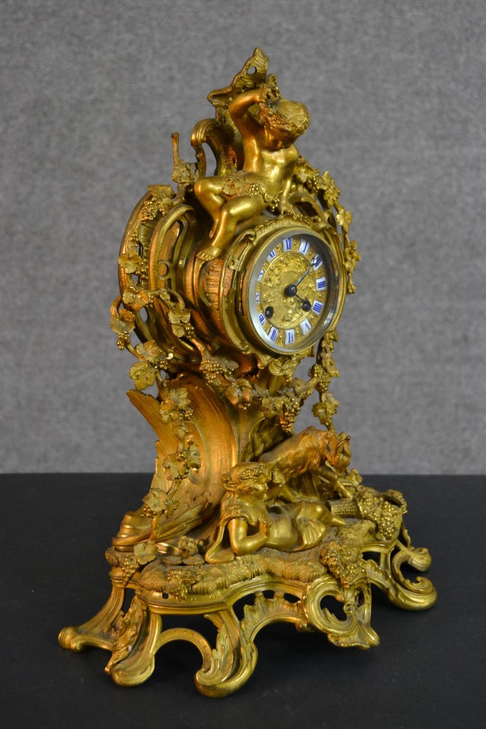 A 19th century French gilt spelter and ormolu mantel clock by Henry Marc of Paris, in Rococo - Image 7 of 11