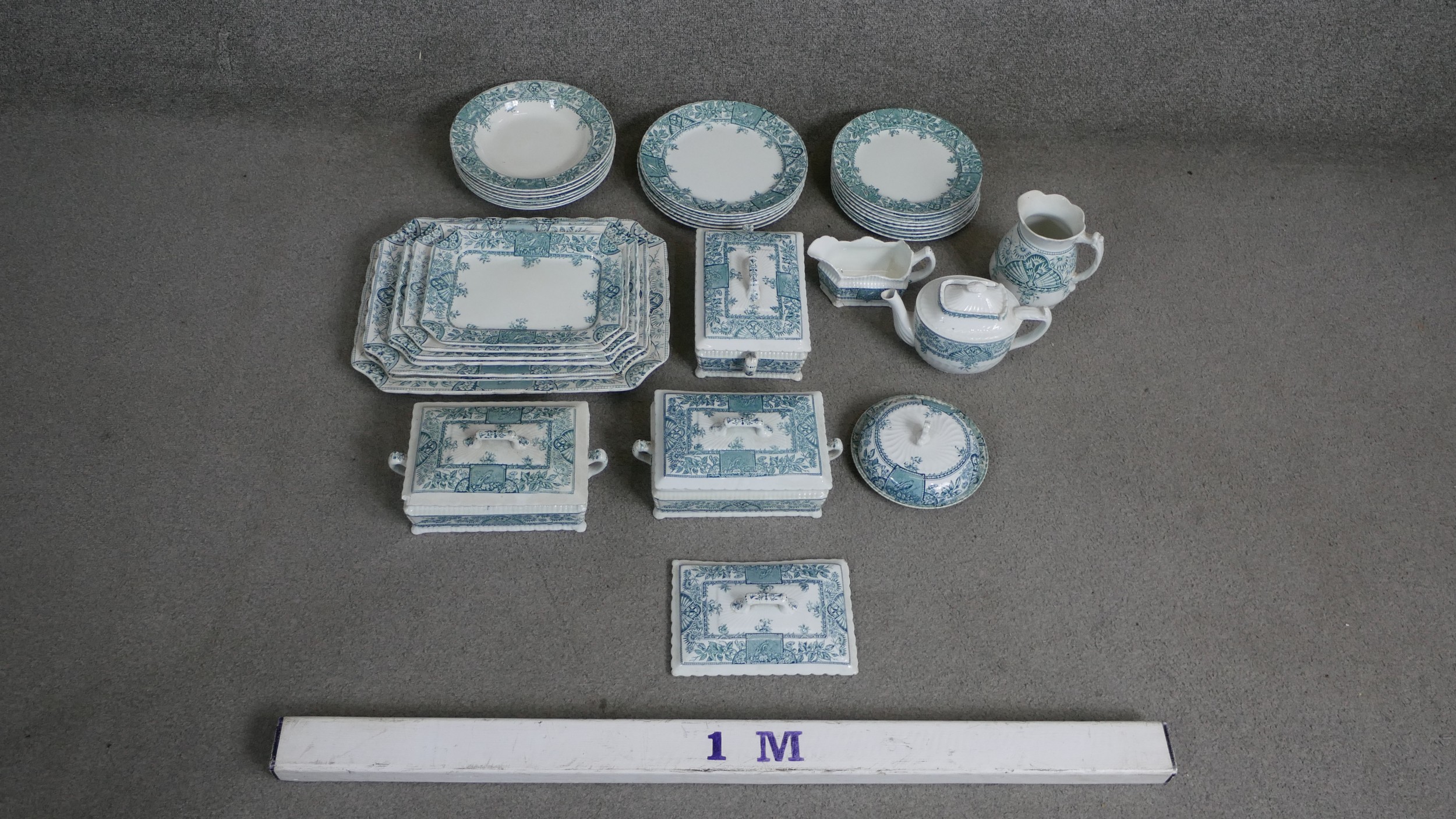 A 19th century Alexandria pattern, Hanley, Staffordshire part dinner set, The Ceramic Art Co Ltd, - Image 2 of 7