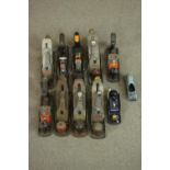 A collection of eleven steel planes, various makers. L.27cm (largest)