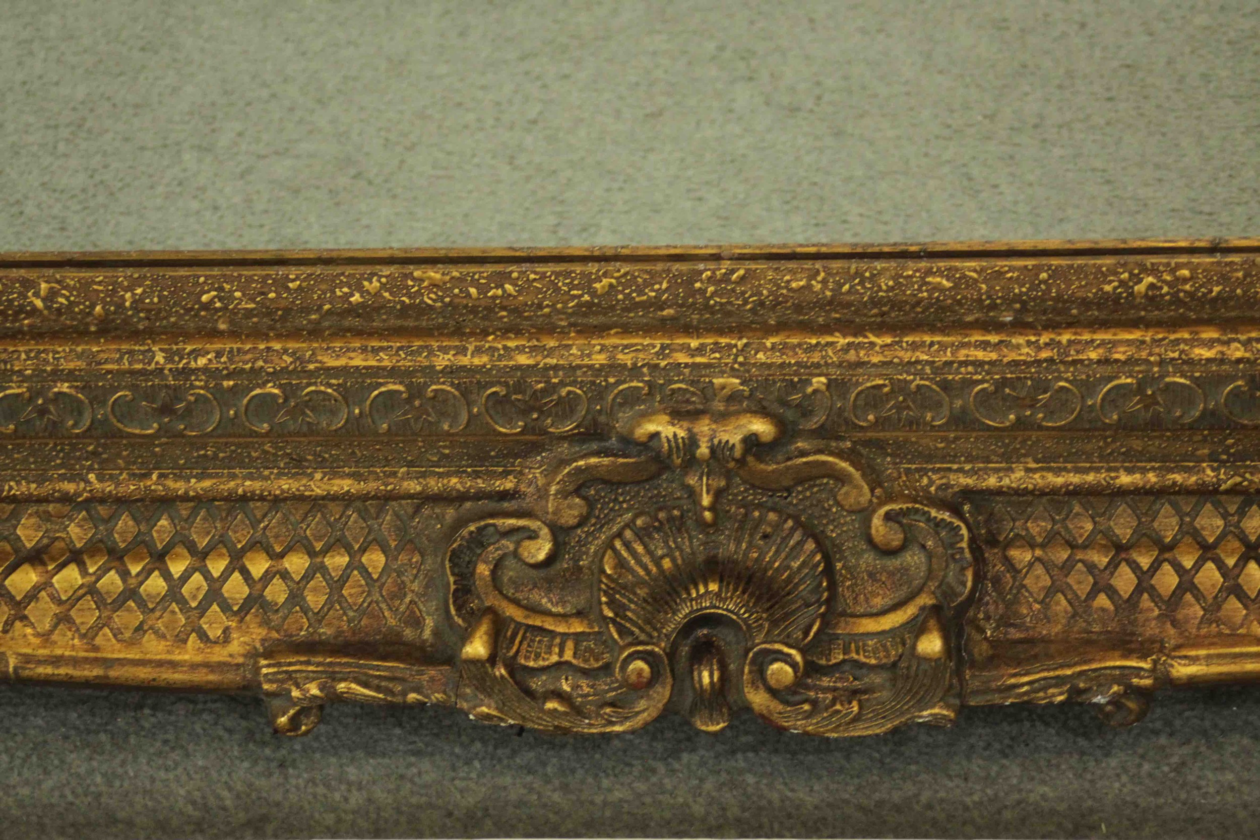 A large and decoratively framed gilt pier mirror in the Rococo style. H.160 W.220cm. - Image 5 of 9