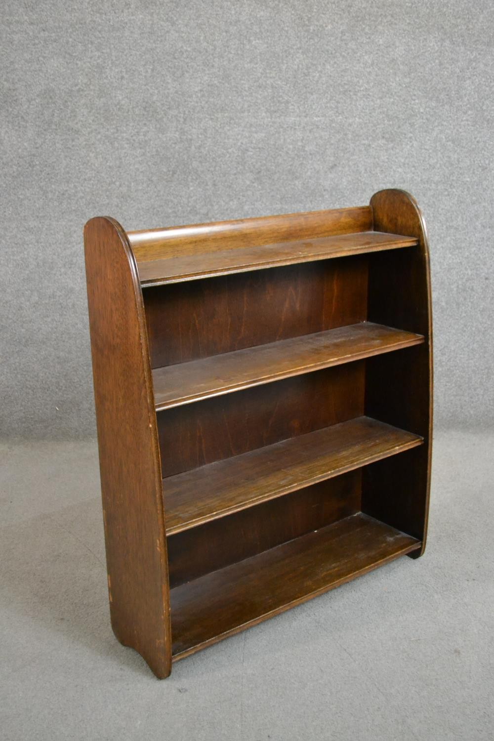 An early to mid-20th century open bookcase with four shelves. H.90 W.76 D.20cm - Image 3 of 3