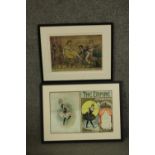 Two framed and glazed early 20th century prints. One double sided Empire theatre programme and a