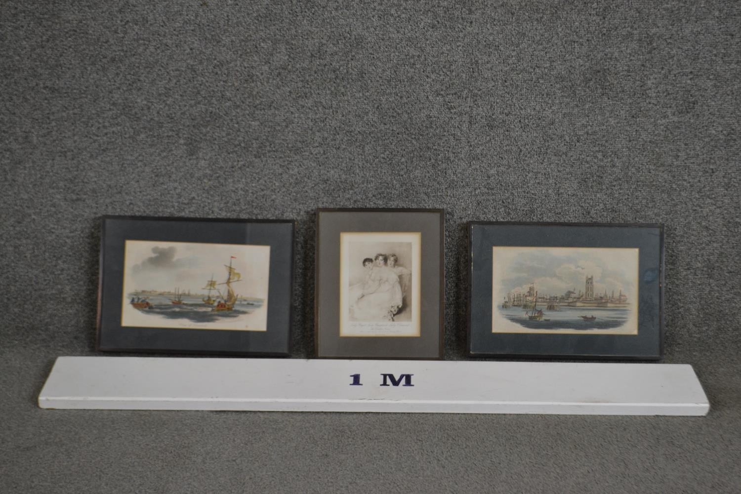 Three framed and glazed hand coloured 19th century engravings including "View of Dunkirk" and "The - Image 3 of 5