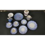 A collection of China and ceramics, including two royal commemorative pieces, a blue and white daisy