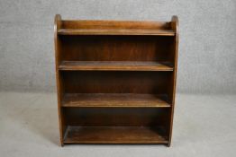 An early to mid-20th century open bookcase with four shelves. H.90 W.76 D.20cm