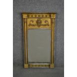 A 19th century gilt wood pier mirror with relief foliate and star moulding. H.66 W.41cm