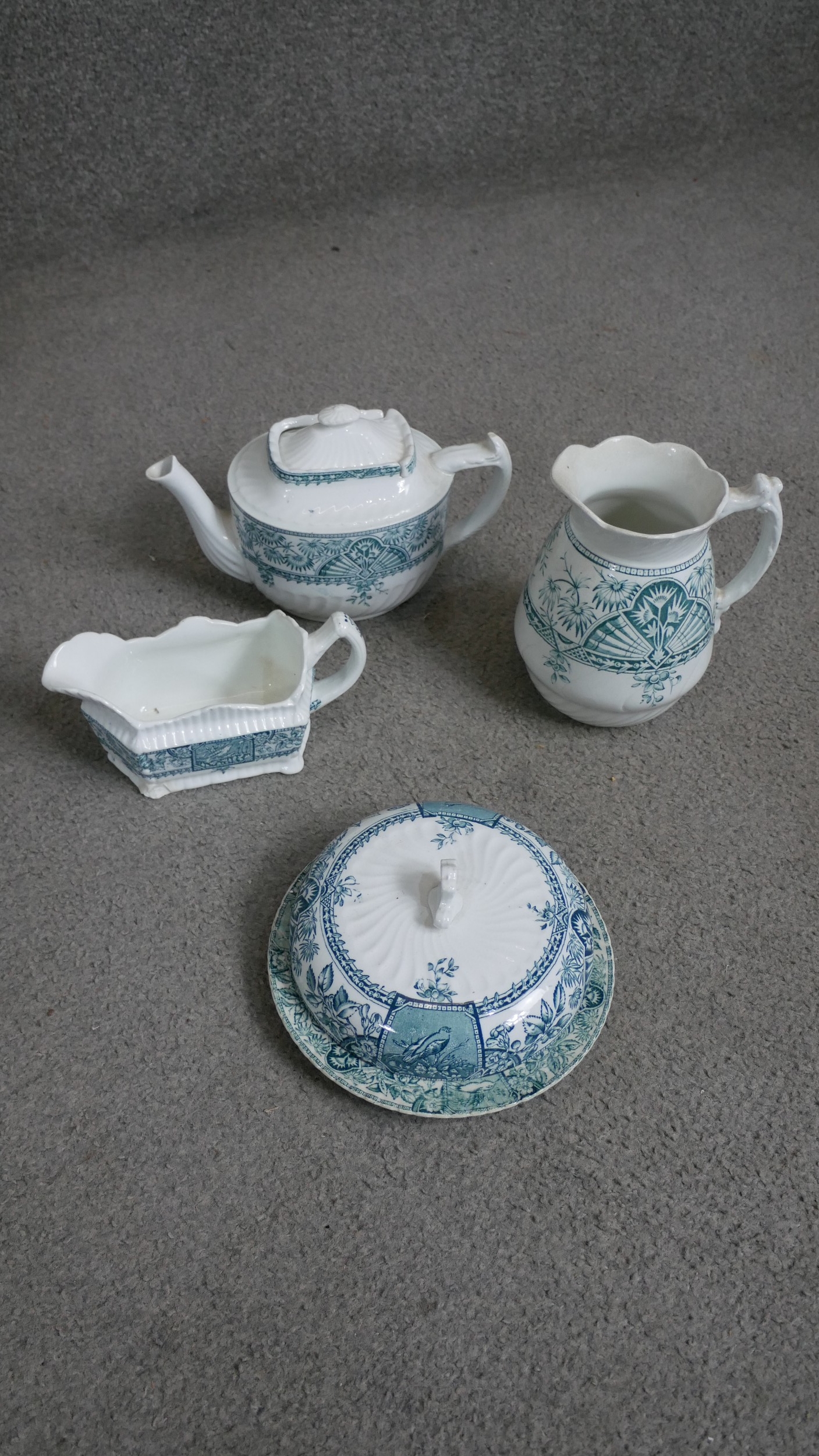 A 19th century Alexandria pattern, Hanley, Staffordshire part dinner set, The Ceramic Art Co Ltd, - Image 4 of 7