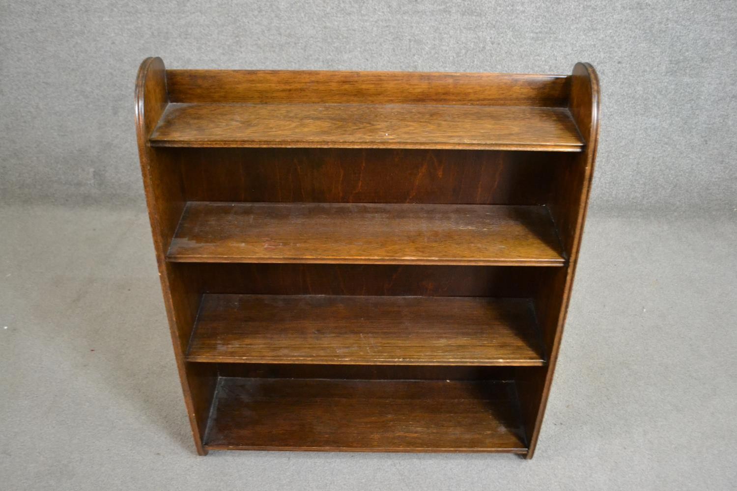 An early to mid-20th century open bookcase with four shelves. H.90 W.76 D.20cm - Image 2 of 3
