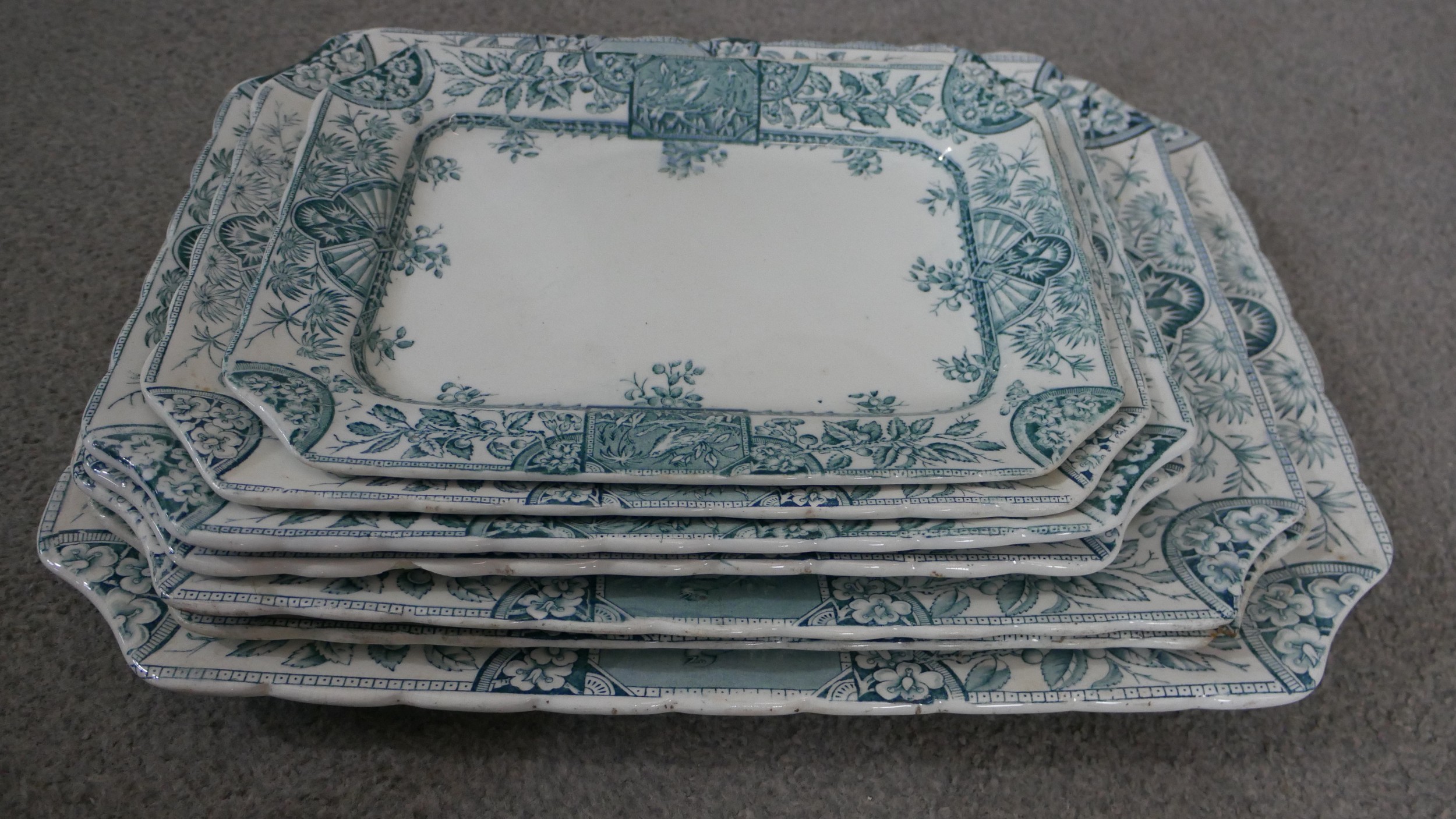 A 19th century Alexandria pattern, Hanley, Staffordshire part dinner set, The Ceramic Art Co Ltd, - Image 6 of 7