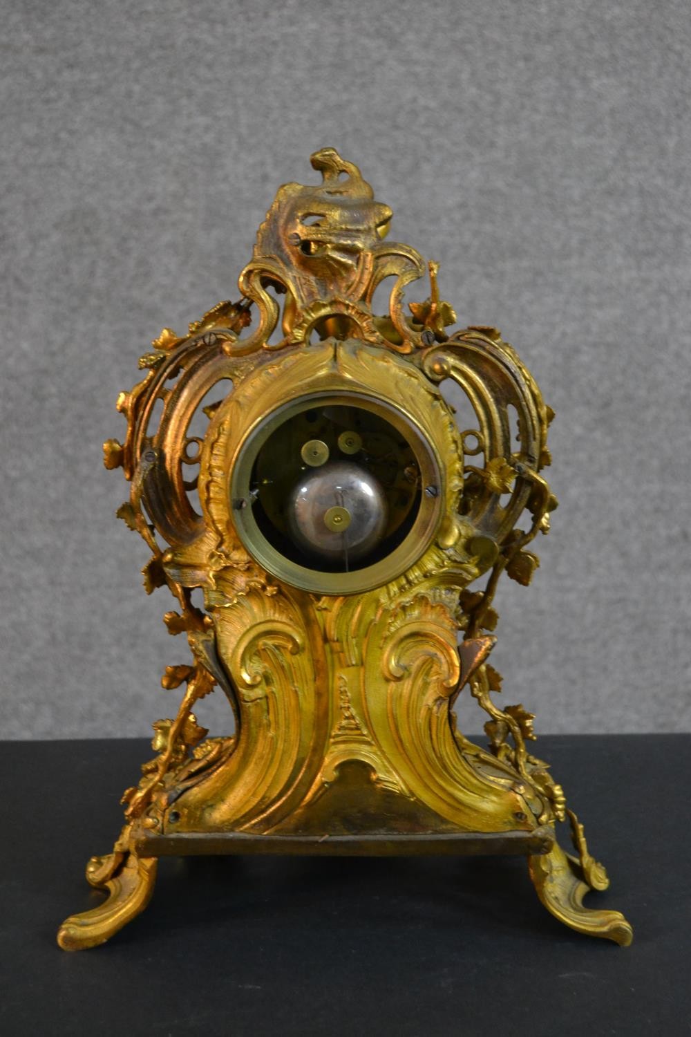 A 19th century French gilt spelter and ormolu mantel clock by Henry Marc of Paris, in Rococo - Image 8 of 11