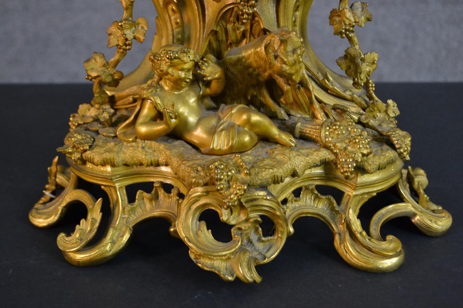 A 19th century French gilt spelter and ormolu mantel clock by Henry Marc of Paris, in Rococo - Image 4 of 11