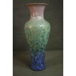 A large floor standing Chinese crystalline glaze ceramic vase with pastel gradient. H.103 Dia.40cm.