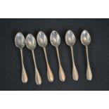 A set of six Egyptian silver tea spoons with Egyptian hallmarks. Weight 123g