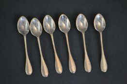 A set of six Egyptian silver tea spoons with Egyptian hallmarks. Weight 123g