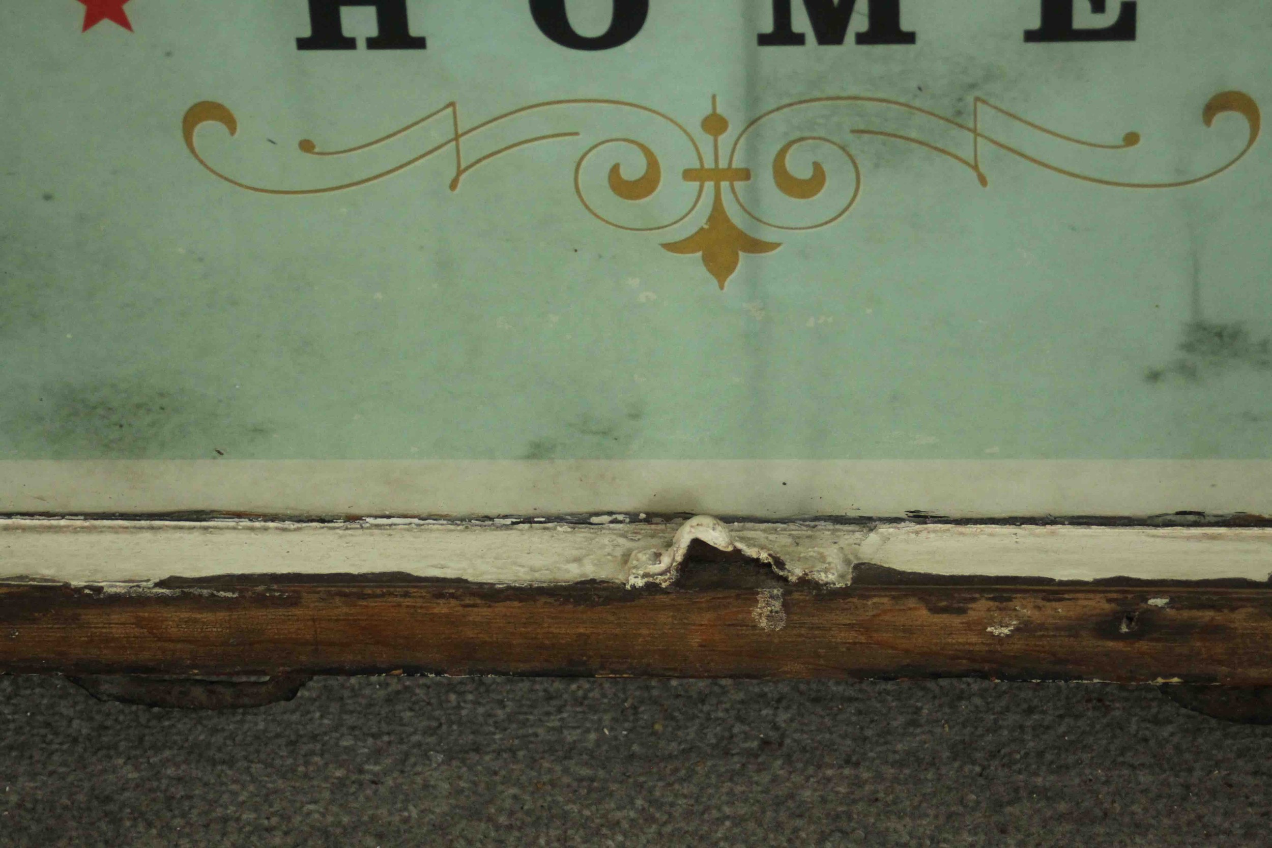 A vinyl sign in a vintage sash window frame. H.84 W.75cm. - Image 5 of 6