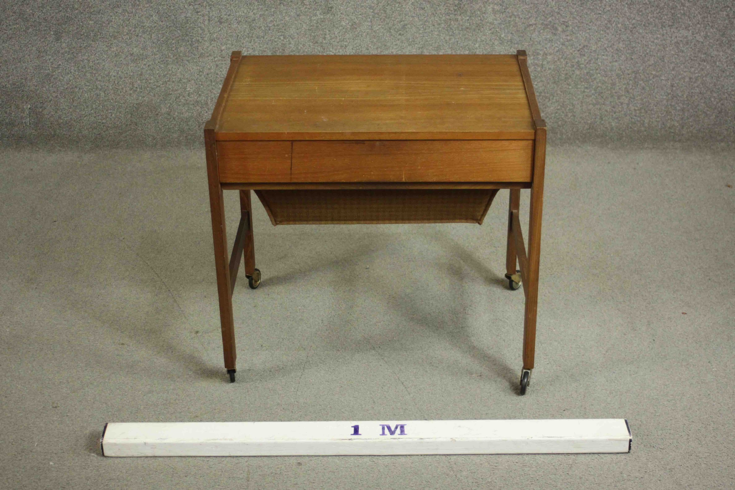 A circa 1960s Danish Vitze teak sewing table, of rectangular form with a fitted drawer, over a well, - Image 2 of 10