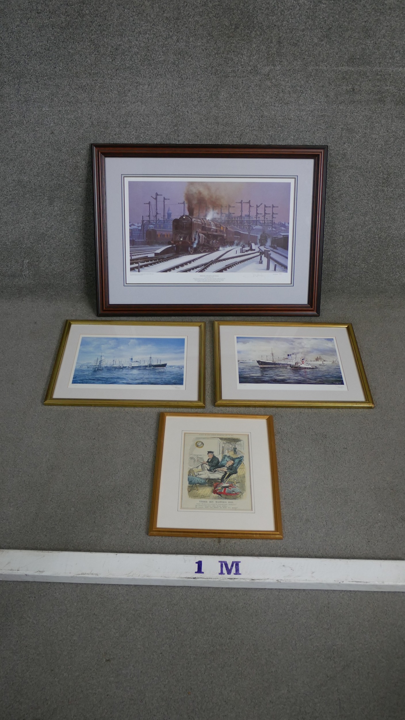 Four framed and glazed prints, including two R G Lloyd limited edition signed prints of Steamship - Image 2 of 11
