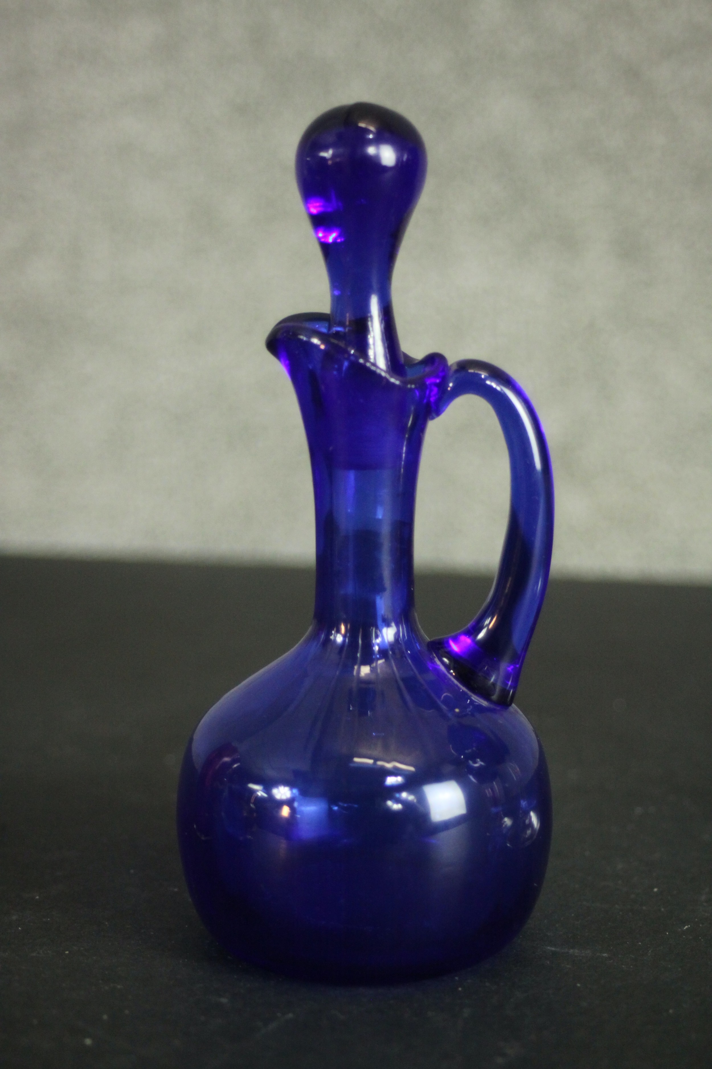 A collection of 19th century coloured glass, including a pair of Bristol blue blown glass wine - Image 5 of 7