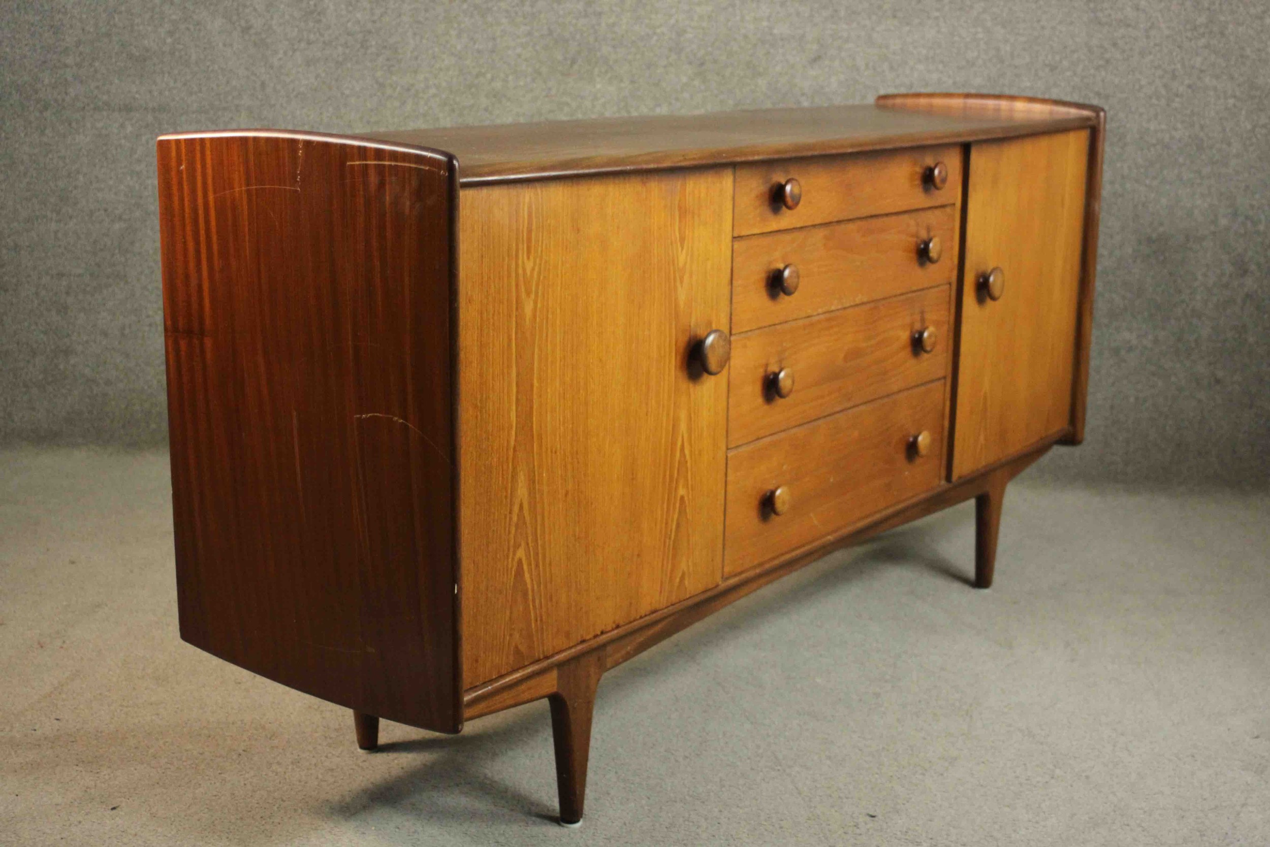 John Herbert for A. Younger Ltd, a circa 1970 Volnay range teak sideboard, with four central drawers - Image 15 of 15