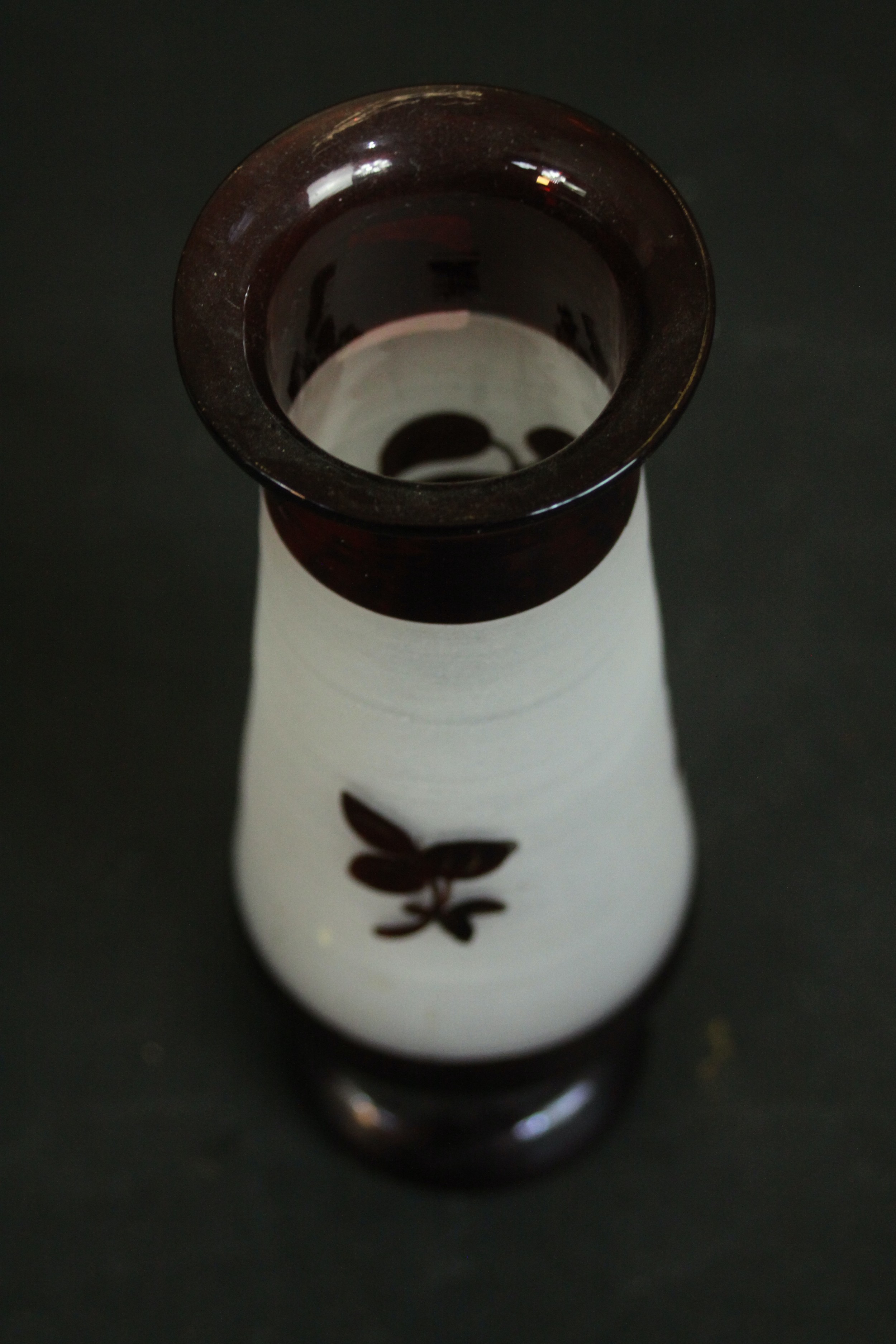 A Doulton Lambeth slater vase with floral design, a Woods Golden Moon painted candle stick and a - Image 7 of 8