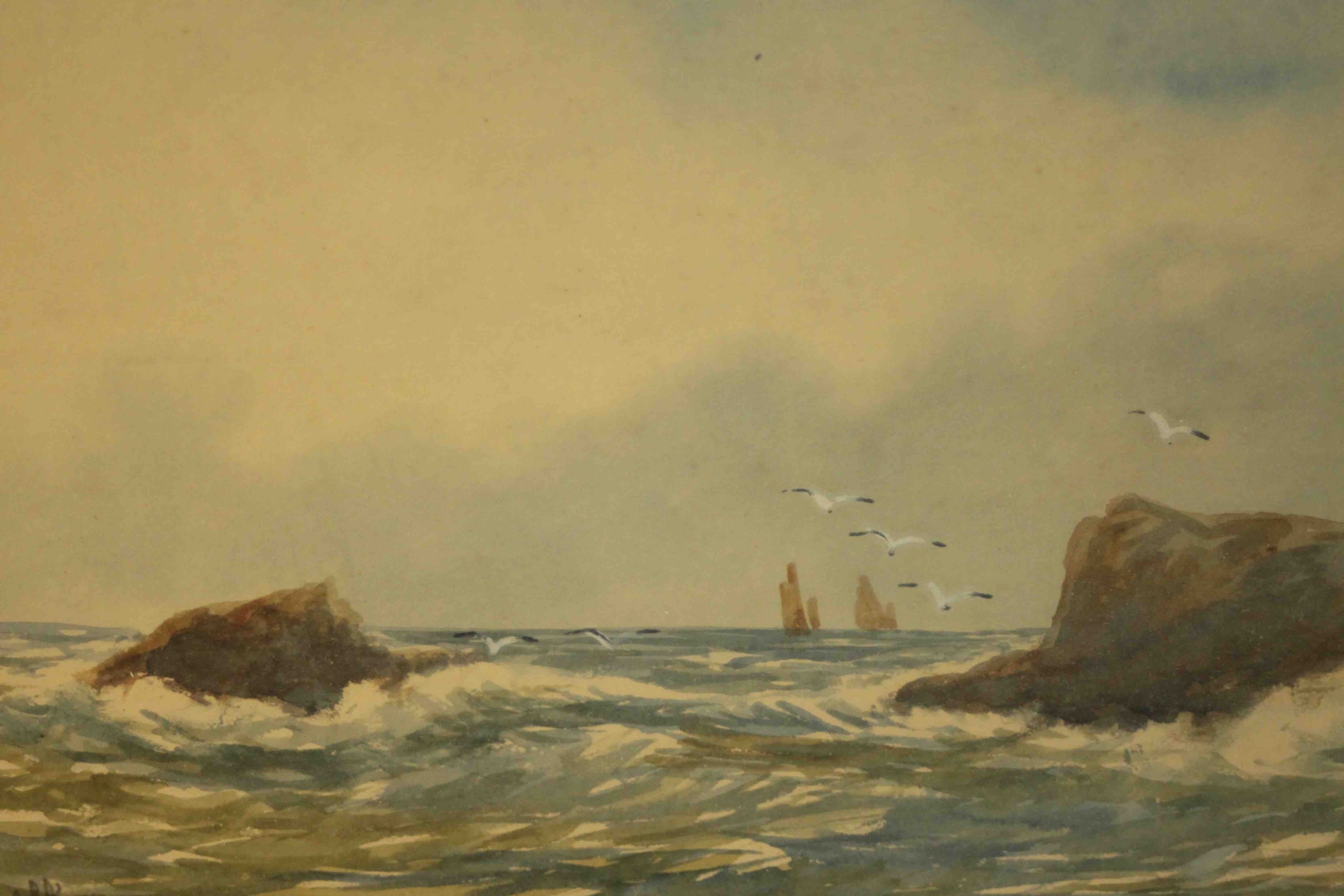 Abraham Hulk II (1851-1922), Two seascapes, watercolour, signed lower left. H.33 W.40cm. (largest) - Image 3 of 9