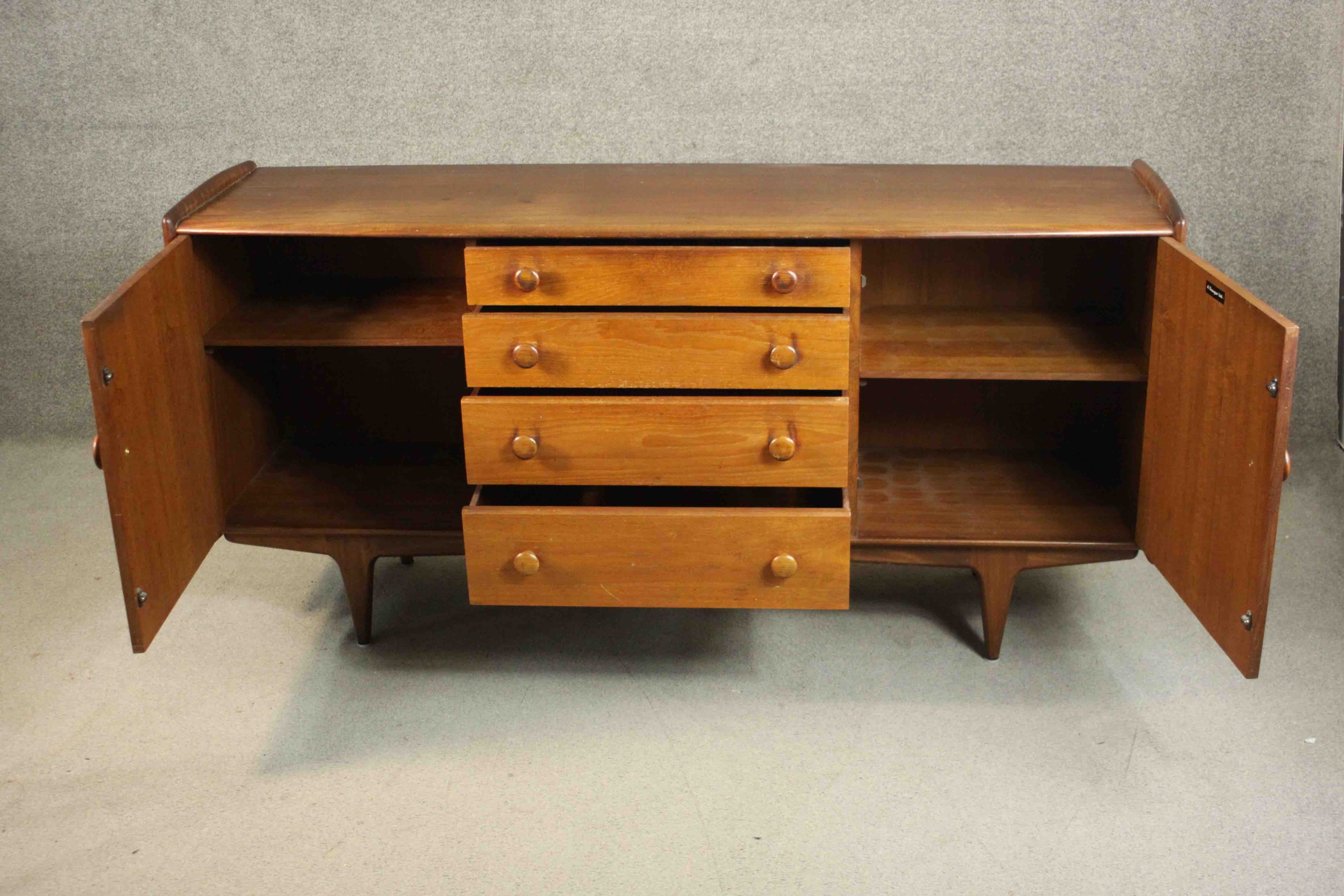 John Herbert for A. Younger Ltd, a circa 1970 Volnay range teak sideboard, with four central drawers - Image 8 of 15