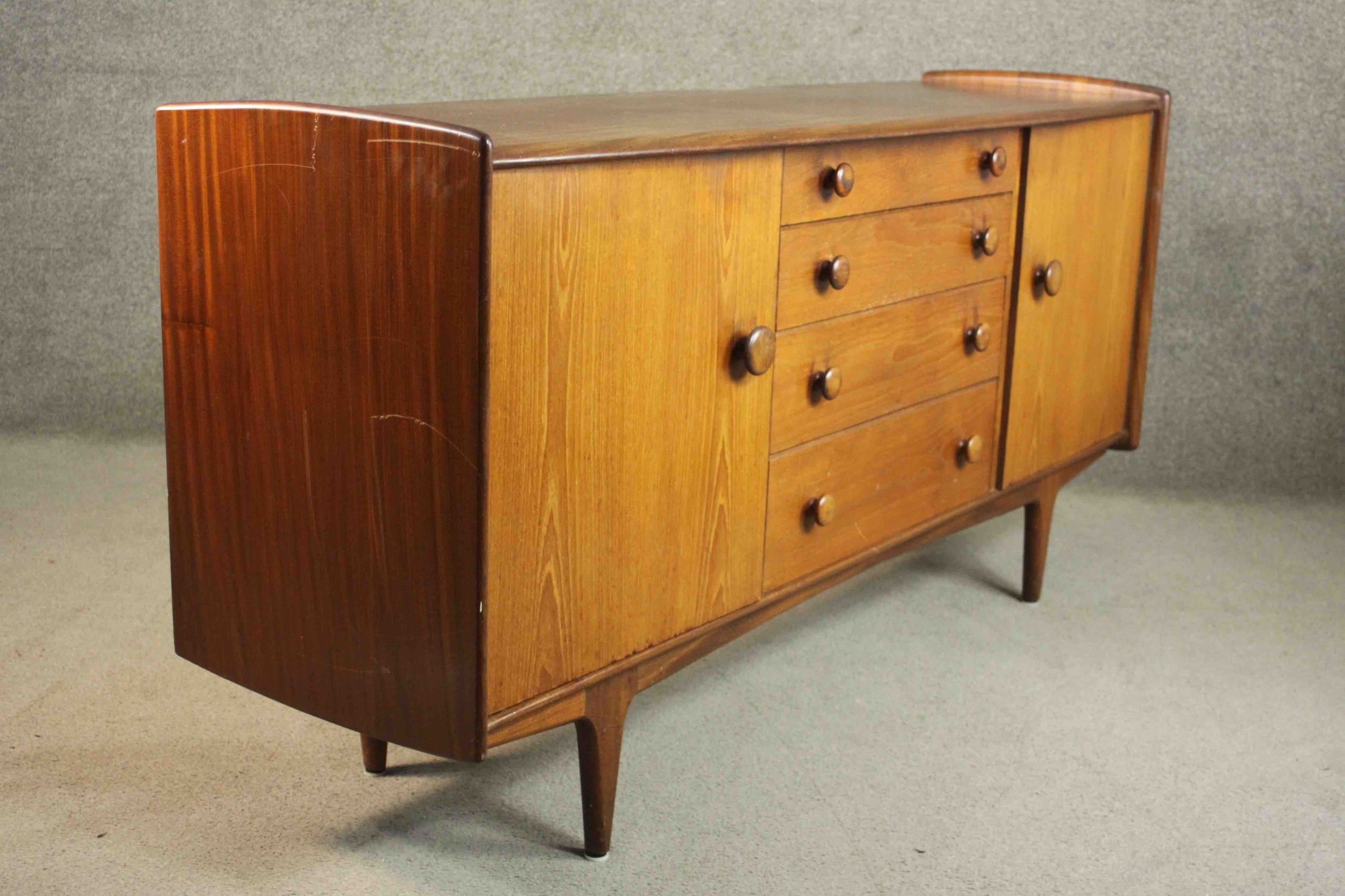 John Herbert for A. Younger Ltd, a circa 1970 Volnay range teak sideboard, with four central drawers - Image 4 of 15