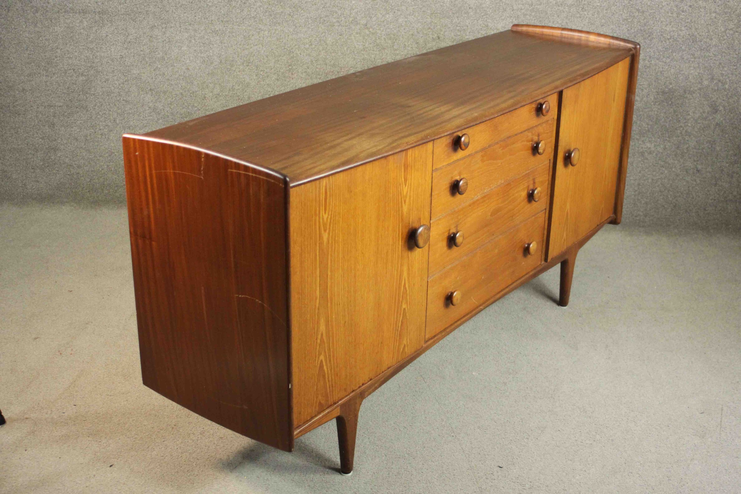 John Herbert for A. Younger Ltd, a circa 1970 Volnay range teak sideboard, with four central drawers - Image 3 of 15