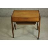 A circa 1960s Danish Vitze teak sewing table, of rectangular form with a fitted drawer, over a well,