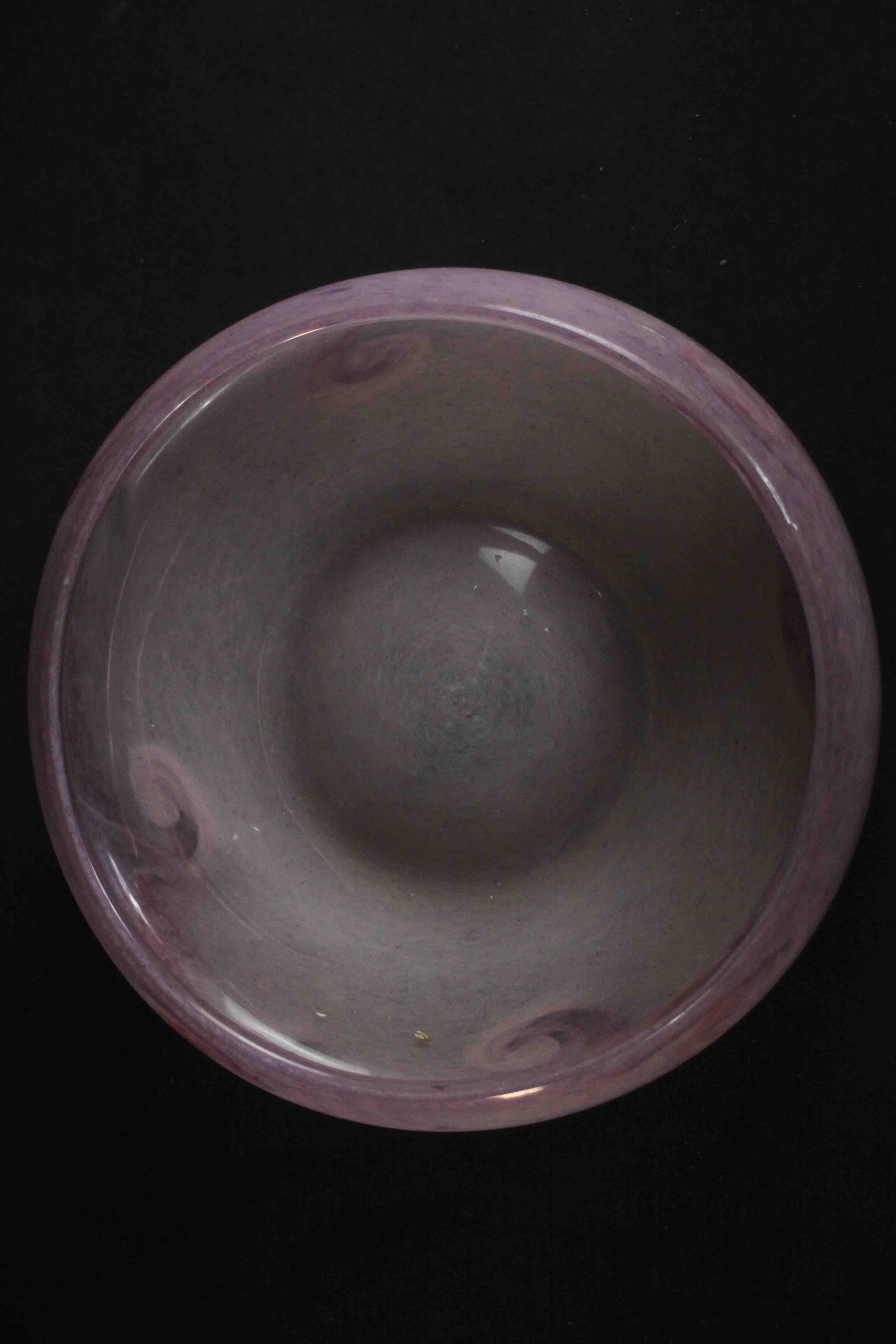 A collection of five art glass bowls and a Pietra dura plate. The glass with marbled pastel colours, - Image 3 of 16
