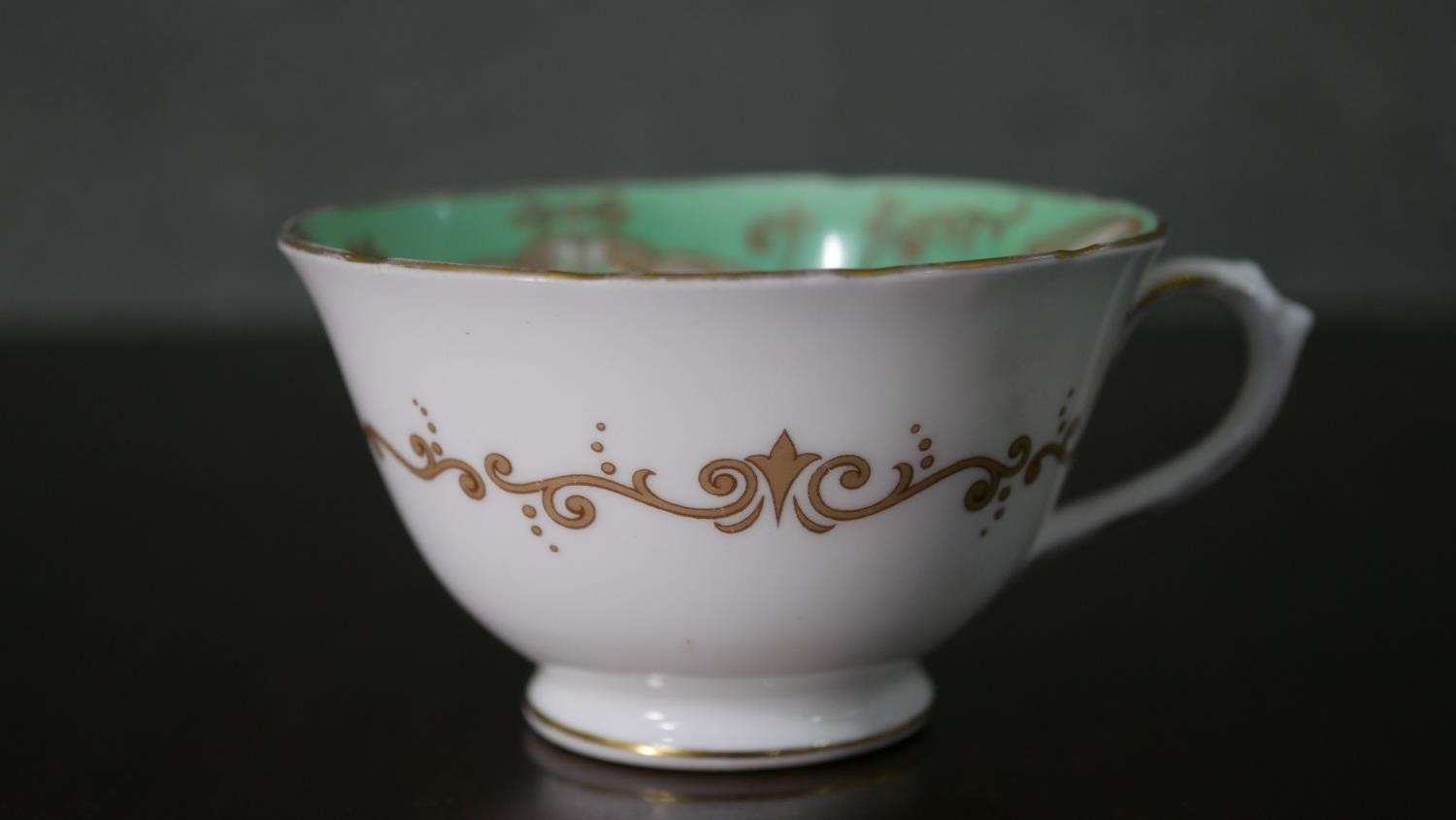 A T Goode & Co hand painted coffee pot and coffee cup, decorated with floral and gilded scrolling - Image 21 of 22