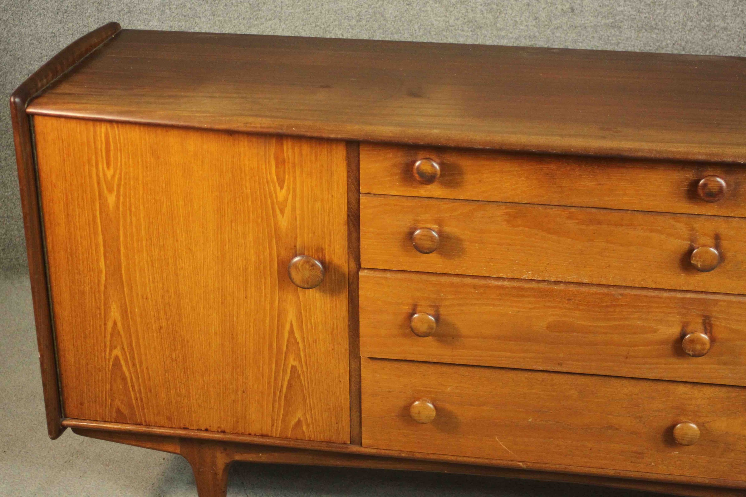 John Herbert for A. Younger Ltd, a circa 1970 Volnay range teak sideboard, with four central drawers - Image 7 of 15