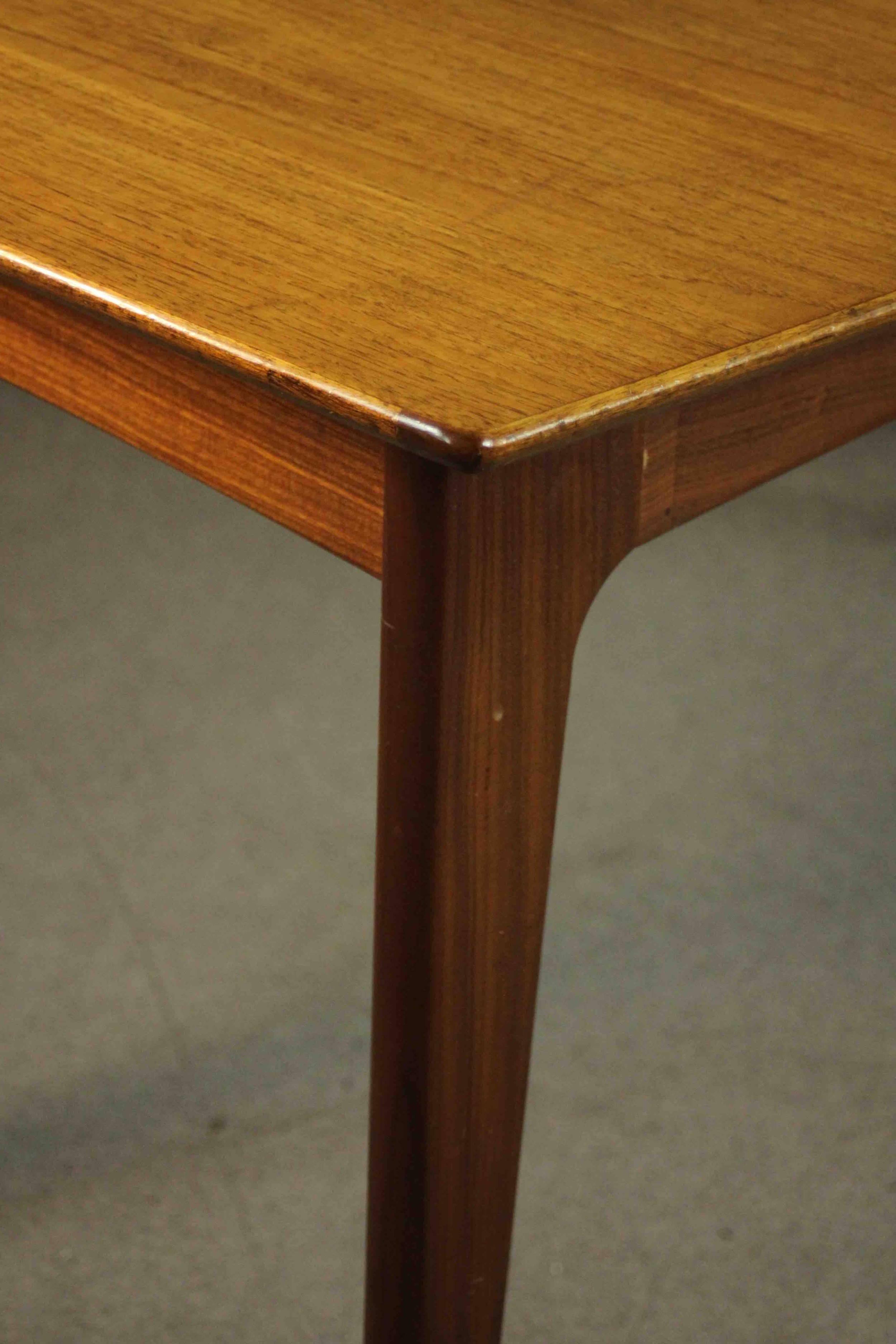 A circa 1960s teak extending dining table, of rectangular form with an additional leaf, on - Image 5 of 10