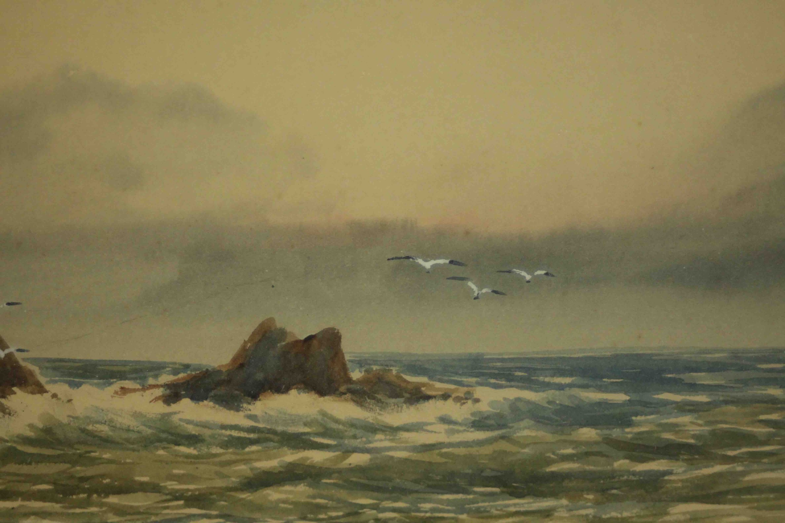 Abraham Hulk II (1851-1922), Two seascapes, watercolour, signed lower left. H.33 W.40cm. (largest) - Image 6 of 9