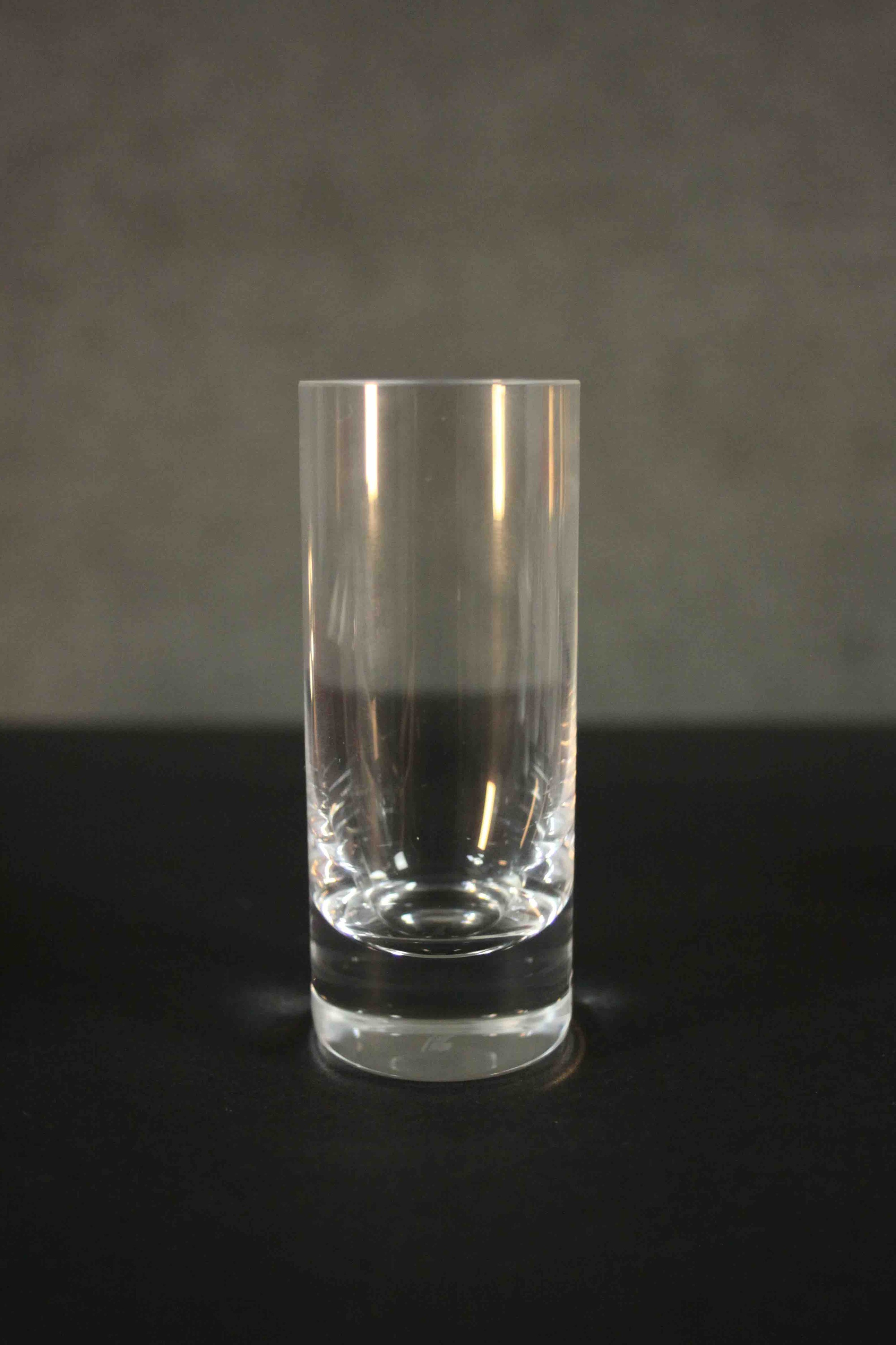 Two sets of six contemporary Salviati Italian glass 'Dune' shot glasses, with engraved decoration, - Image 6 of 21