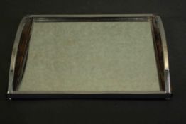 An Art Deco chrome mirrored cocktail tray made by DS Regent Products. L.37 W.31cm.